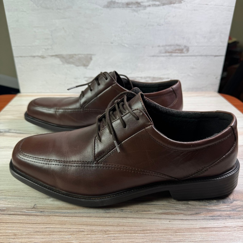 Bostonian Flexlite Ipswich Mens Brown Leather Bicycle Toe Dress Shoes 12 XW - Picture 3 of 8